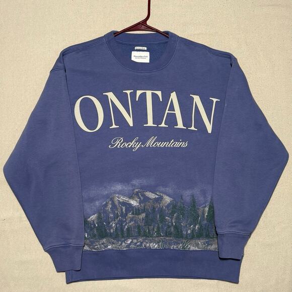 Abercrombie & Fitch Sweatshirt Womens Size S Montana Rocky Mountains Scenic Crew - Picture 2 of 8